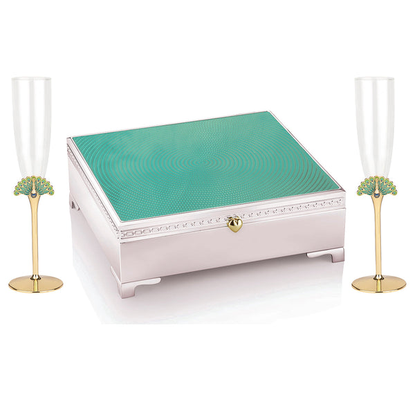 Green Box + 2 Peacock Flutes