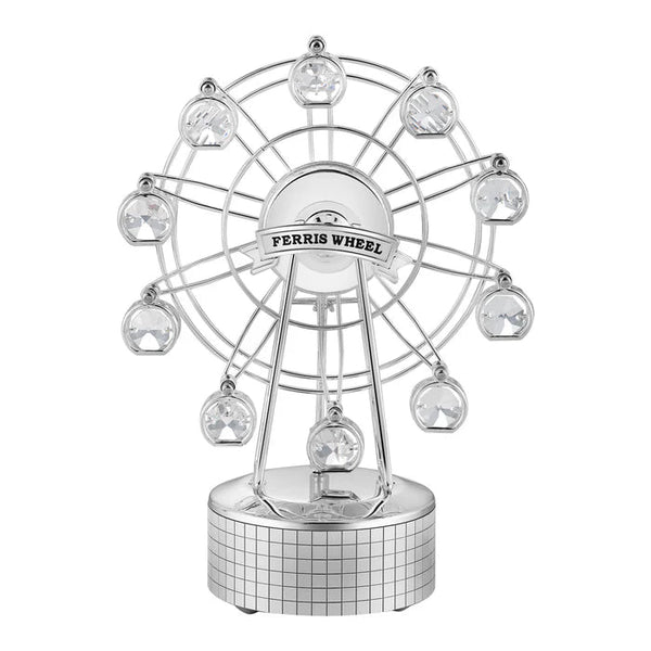 Ferris Wheel Musical Box Silver Clear Crystal