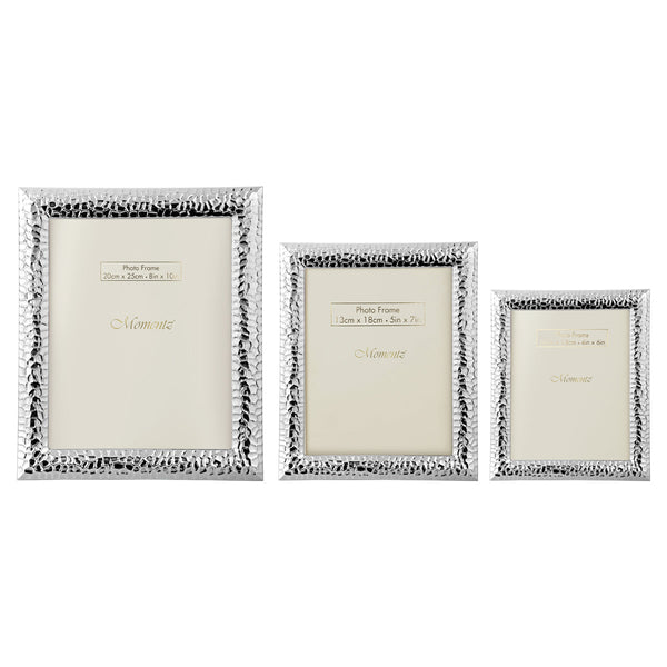Hammered Design Photoframe - silver