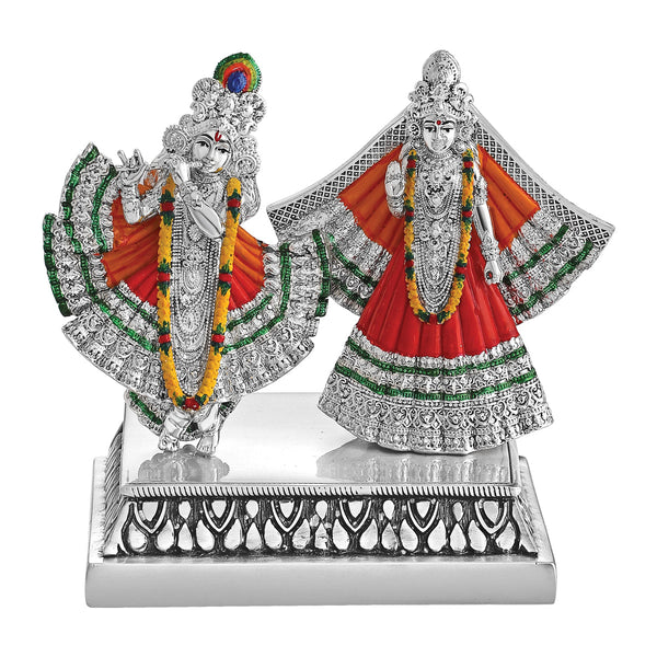 Radha Krishna With Silver Base