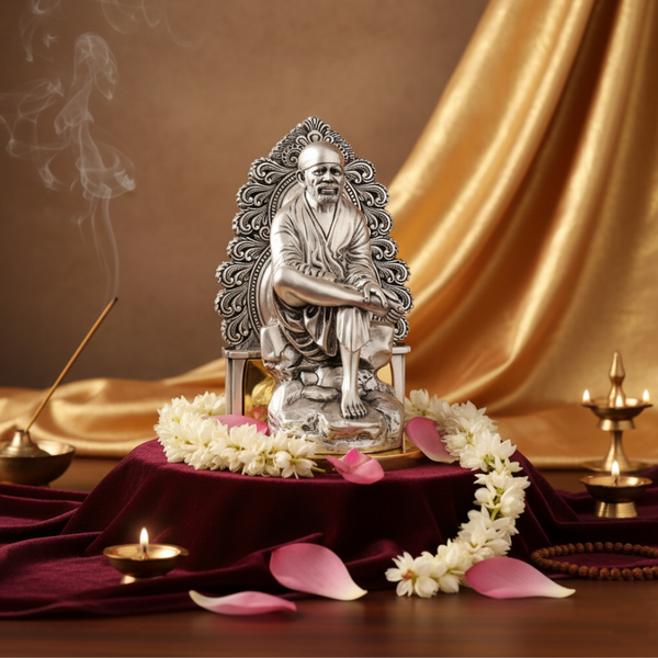 Sai Baba 13 inch- Silver