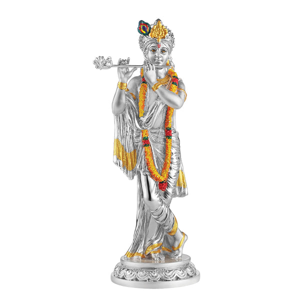 Standing Krishna Small 7 inch - Silver