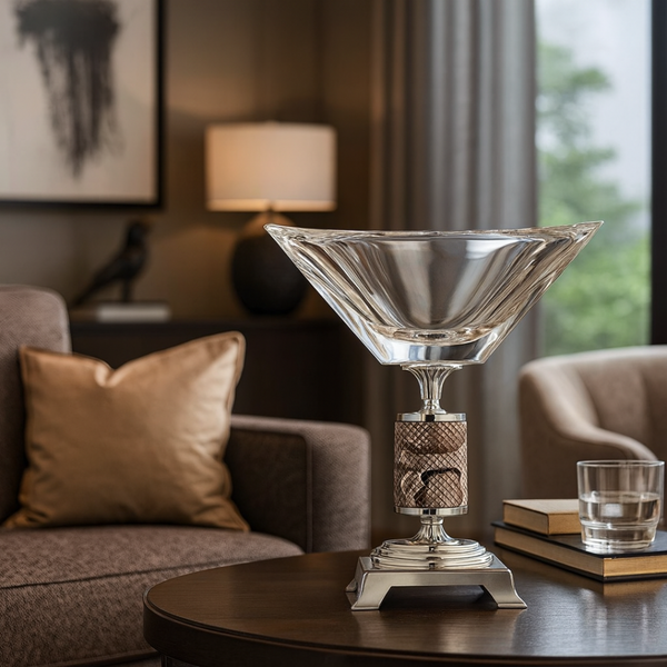 Leopard Design Flower Vase Silver medium