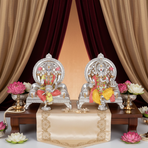 Singhasan Laxmi Ganesha 21 cm