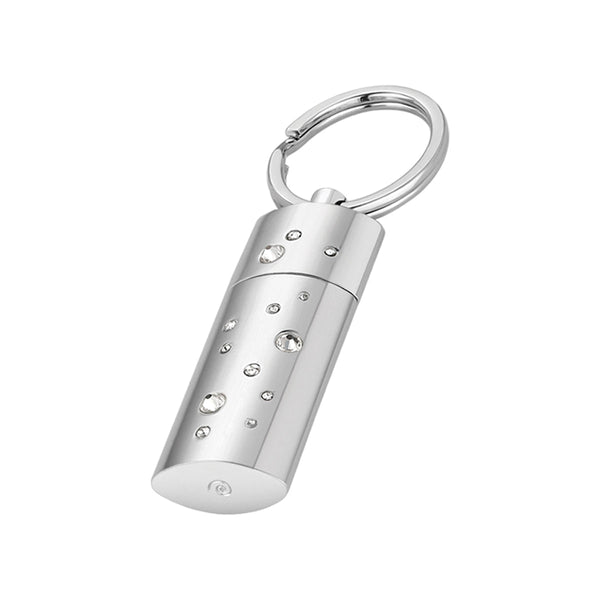 Round Stones Keychain- Silver