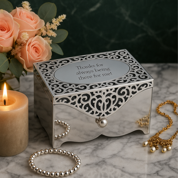 Pierced Jewellery Box Silver