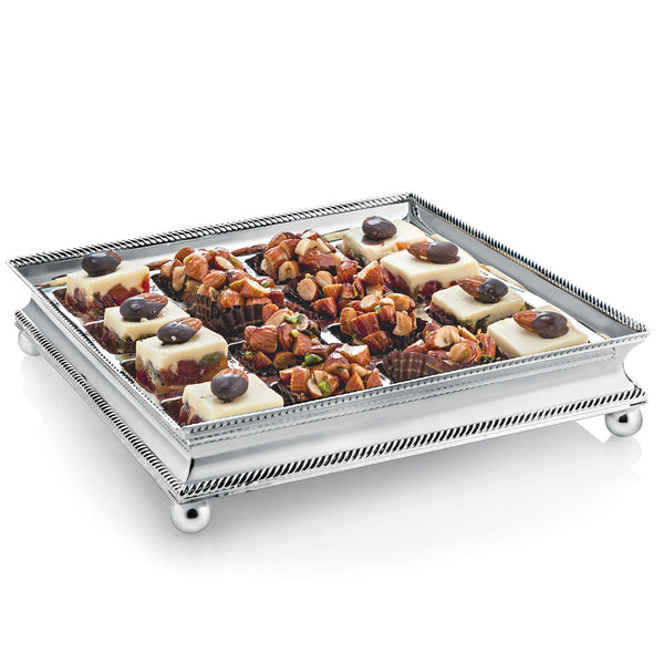 Square Tray with Bead feet large