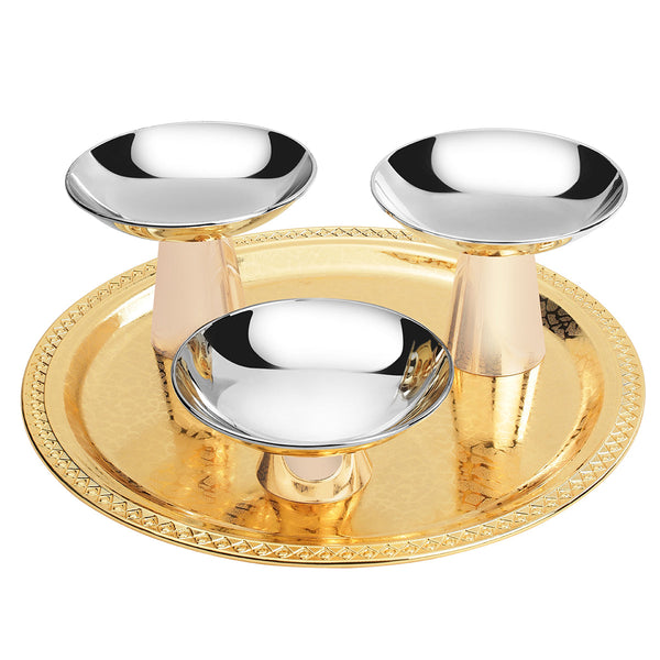 Golden Round New Tray with 3 servers