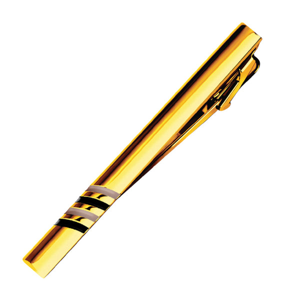 Tie-Pin Black Outline- Gold