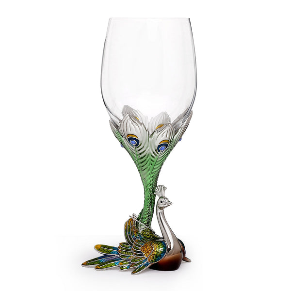 Peacock glass single- Colored