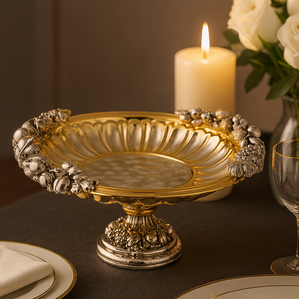 Galvanic platter with stand- Gold