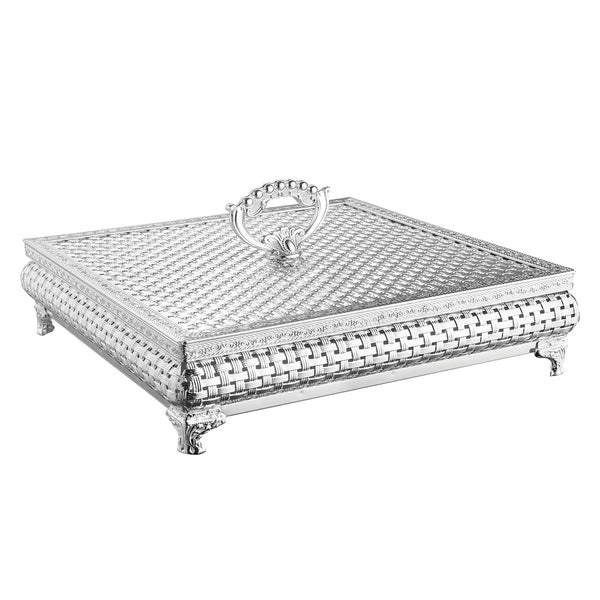 Jute Design Square Box Silver