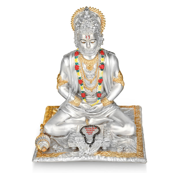 Dhyan Hanumanji Medium(18.5 cm)- Silver