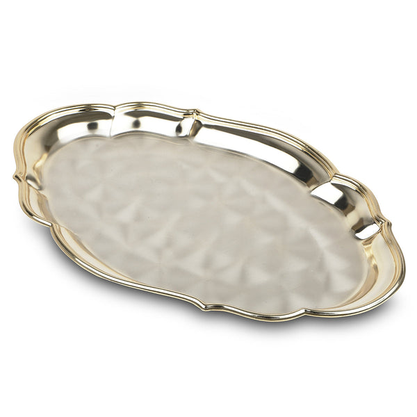 Oval Cutwork Design Tray - Dual Tone